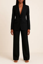 Johanna One-Button Blazer & Wide-Leg Trouser Set