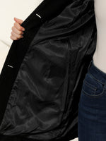 Emilia Single-Breasted Lapel-Collar Longline Coat