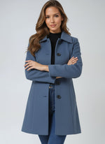 Emilia Single-Breasted Lapel-Collar Longline Coat