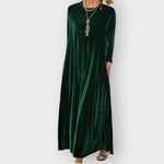 Elisabeth Long-Sleeve Velvet Maxi Dress