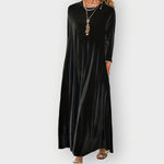 Elisabeth Long-Sleeve Velvet Maxi Dress