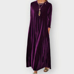 Elisabeth Long-Sleeve Velvet Maxi Dress