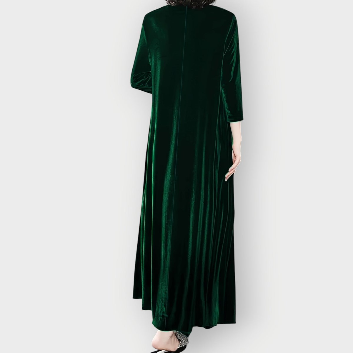 Elisabeth Long-Sleeve Velvet Maxi Dress