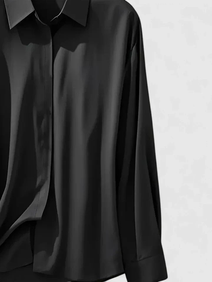 Frieda Satin Business Blouse with Hidden Placket