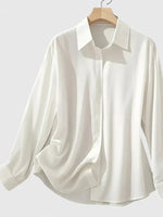 Frieda Satin Business Blouse with Hidden Placket