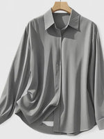 Frieda Satin Business Blouse with Hidden Placket