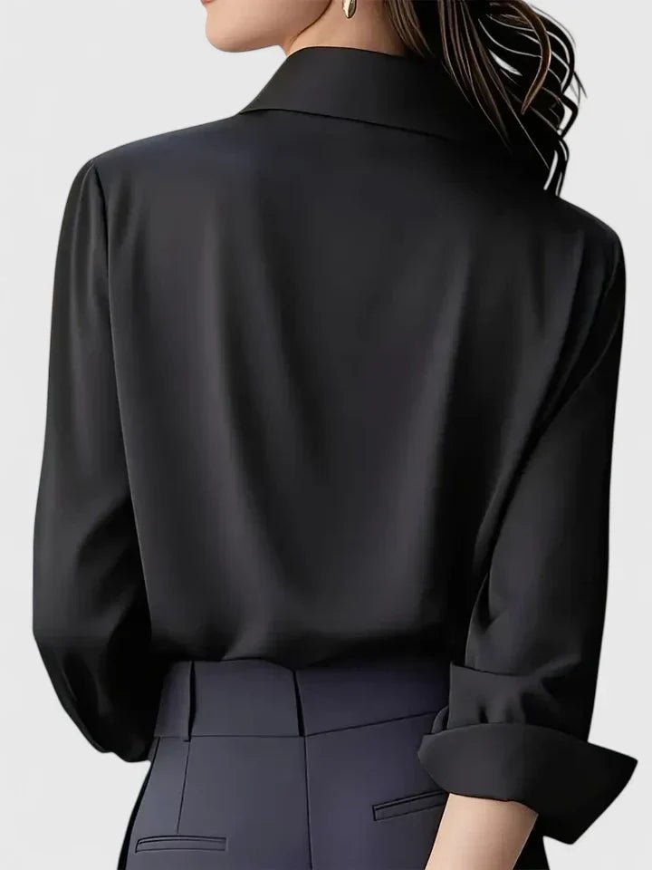 Frieda Satin Business Blouse with Hidden Placket