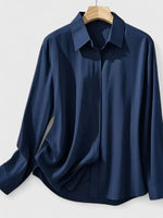 Frieda Satin Business Blouse with Hidden Placket