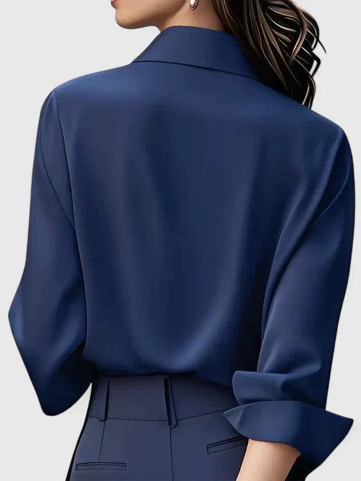 Frieda Satin Business Blouse with Hidden Placket