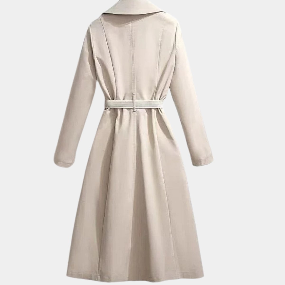 Mia Elegant Belted Midi Trench Coat