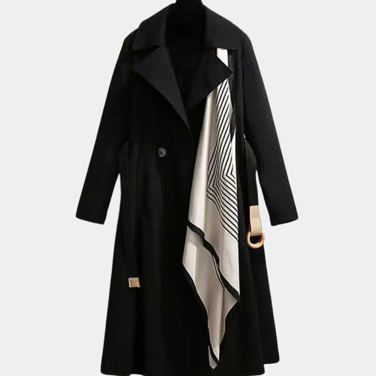 Mia Elegant Belted Midi Trench Coat