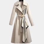 Mia Elegant Belted Midi Trench Coat