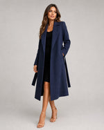 Clara Belted Wool-Blend Trench Coat