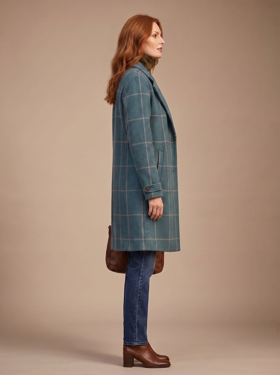 Elfriede Tailored Plaid Winter Coat