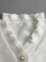 Charlotte Elegant Ruffled V-Neck Knit Sweater