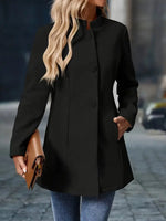 Marie Stand Collar Fitted Blazer Coat
