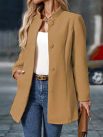 Marie Stand Collar Fitted Blazer Coat