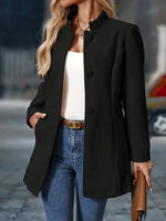 Marie Stand Collar Fitted Blazer Coat