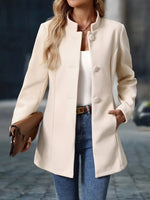 Marie Stand Collar Fitted Blazer Coat
