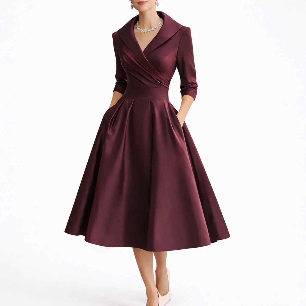 Leonie A-Line Midi Wedding Guest Dress