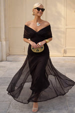 Clara Chiffon V-Neck Maxi Cocktail Dress