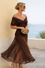 Clara Chiffon V-Neck Maxi Cocktail Dress