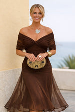 Clara Chiffon V-Neck Maxi Cocktail Dress