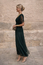 Clara Chiffon V-Neck Maxi Cocktail Dress