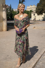 Clara Chiffon V-Neck Maxi Cocktail Dress