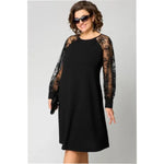 Lena Lace-Sleeve A-Line Knee-Length Formal Dress