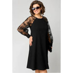 Lena Lace-Sleeve A-Line Knee-Length Formal Dress