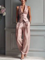 Frieda Wide-Leg Vest and Trouser Set