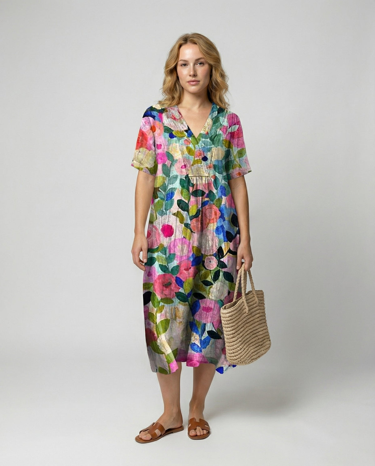 Hannah Relaxed Linen Midi Dress