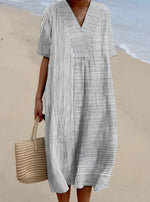 Charlotte Koi Print Linen Midi Dress