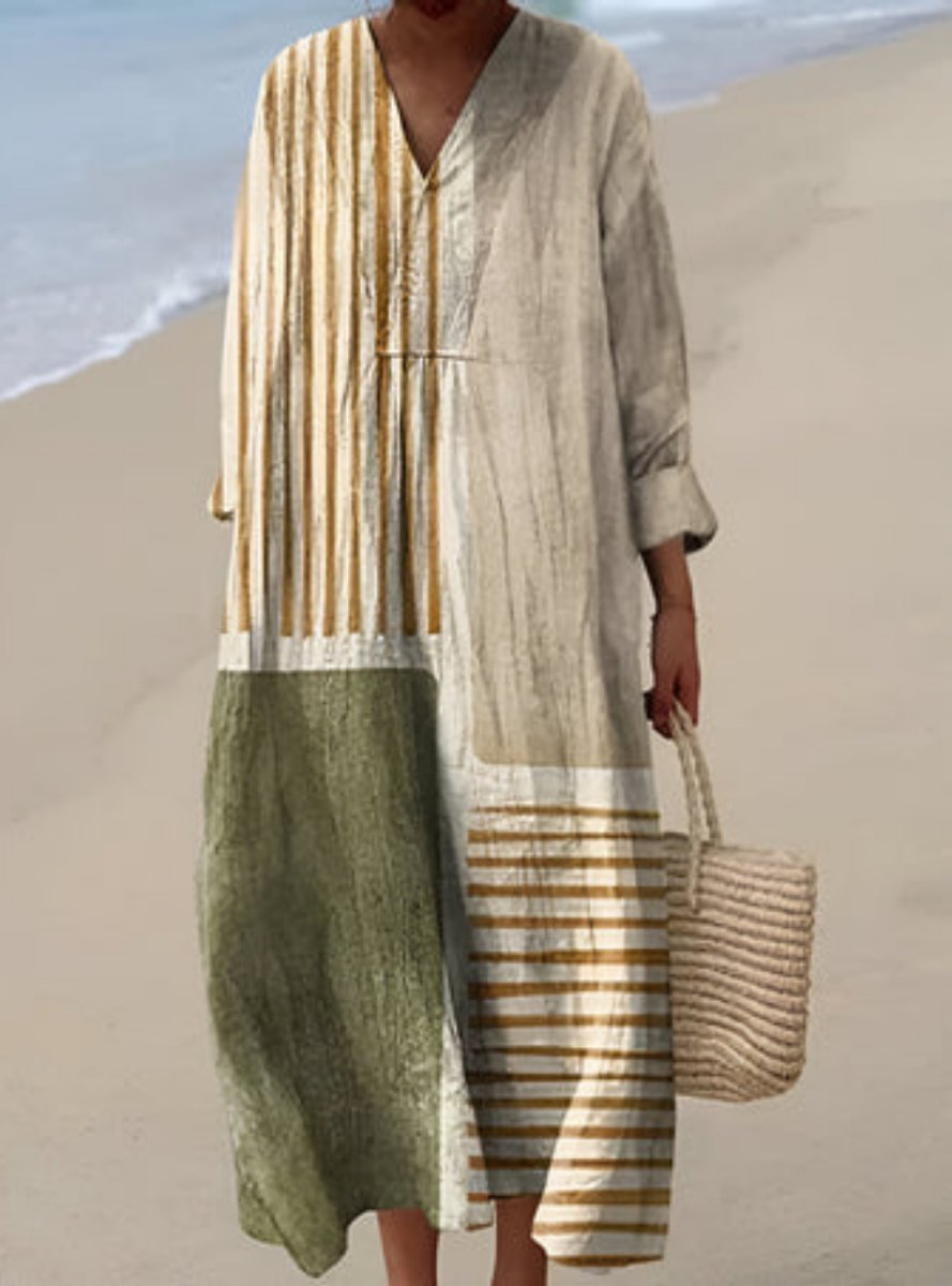 Charlotte Koi Print Linen Midi Dress