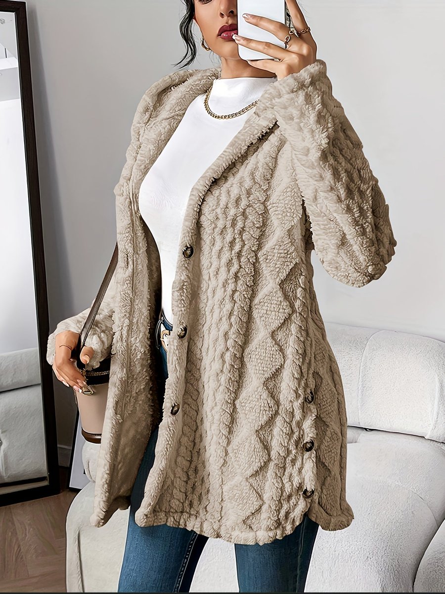 Annika Fluffy Hooded Cardigan