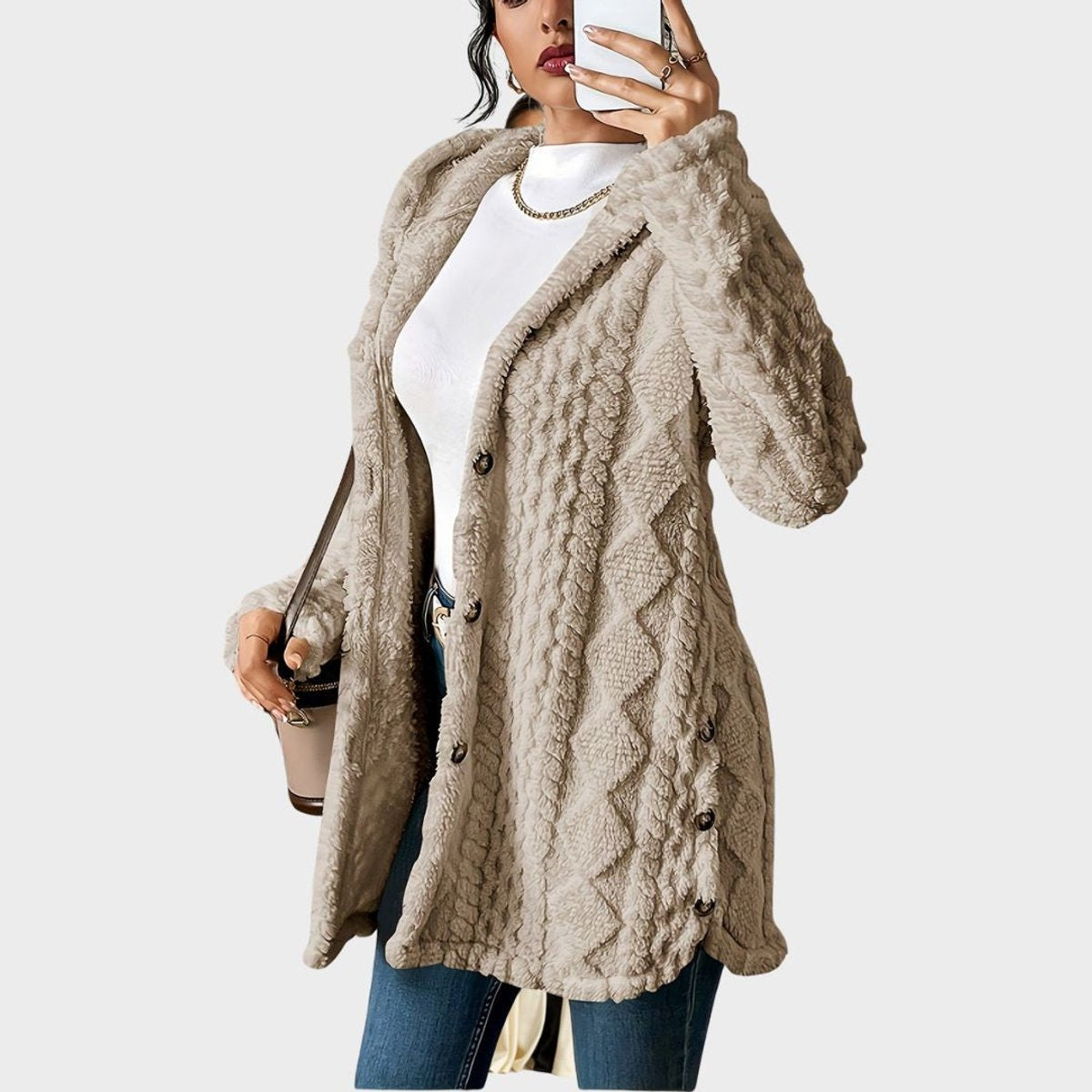 Annika Fluffy Hooded Cardigan