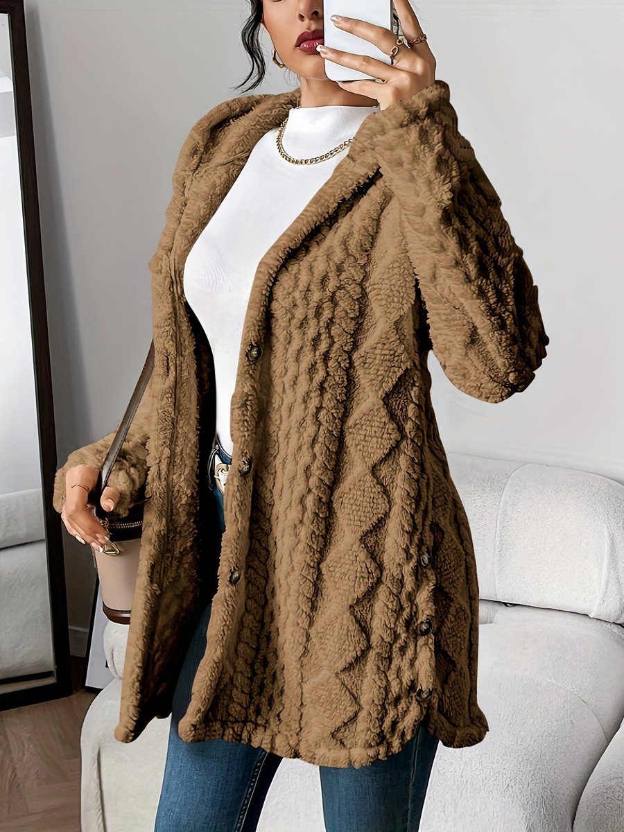 Annika Fluffy Hooded Cardigan