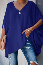 Clara Batwing Sleeve Oversized V-Neck Tunic