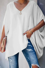 Clara Batwing Sleeve Oversized V-Neck Tunic