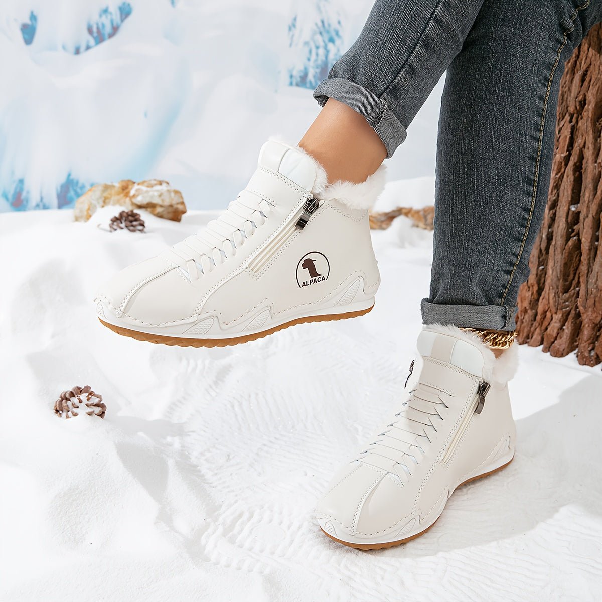 Frieda Lined Winter Ankle Boots with Side Zip