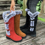 Hannah Plush-Trimmed Knee-High Winter Boots