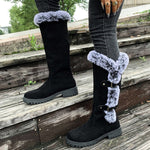Hannah Plush-Trimmed Knee-High Winter Boots