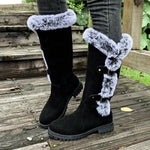 Hannah Plush-Trimmed Knee-High Winter Boots