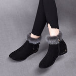 Luisa Lined Suede Ankle Boots with Faux Fur Trim