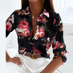 Marie Geometric Print Classic Collar Blouse