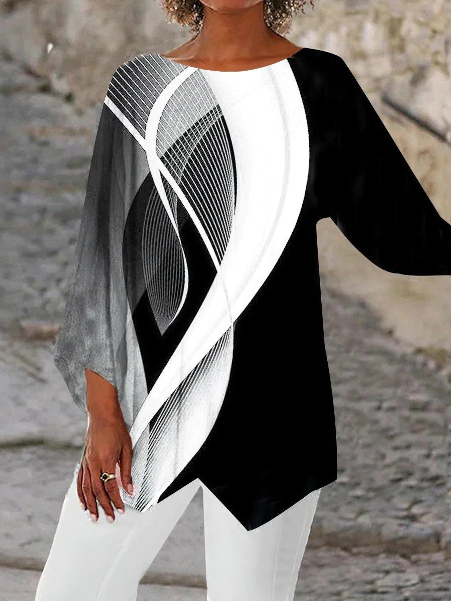 Johanna Geometric Asymmetric Hem Tunic