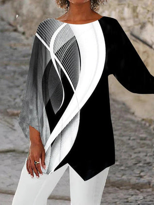 Johanna Geometric Asymmetric Hem Tunic