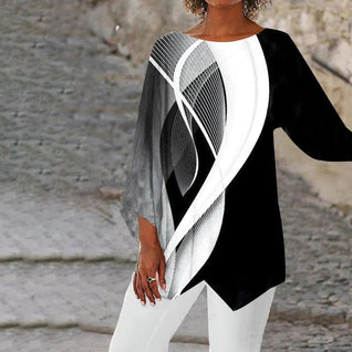 Johanna Geometric Asymmetric Hem Tunic