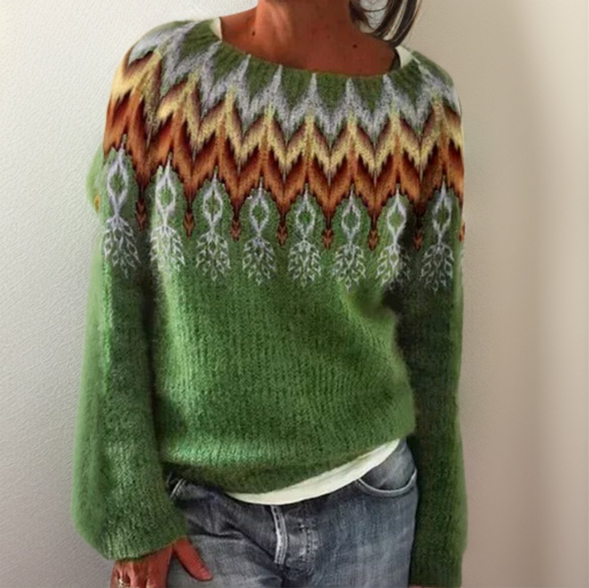 Elfriede Fair Isle Crewneck Sweater